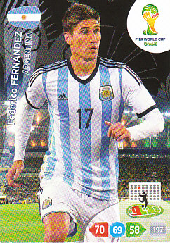 Federico Fernandez Argentina Panini 2014 World Cup #9